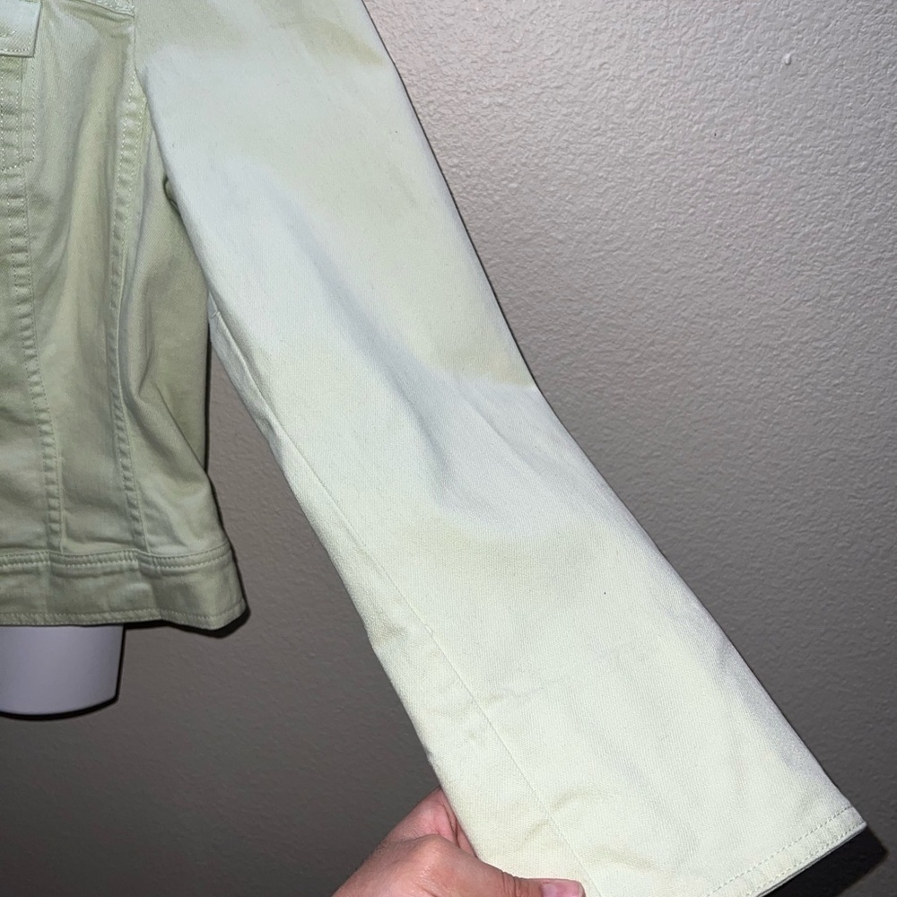 Talbots Women’s Pastel Green Jean Jacket - Picture 6 of 8